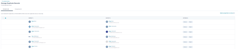 Removing duplicate records