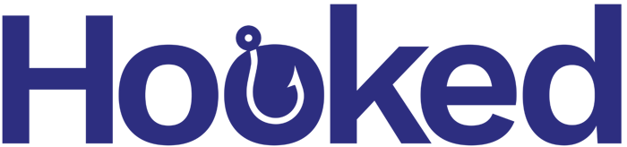 Hooked purple word logo